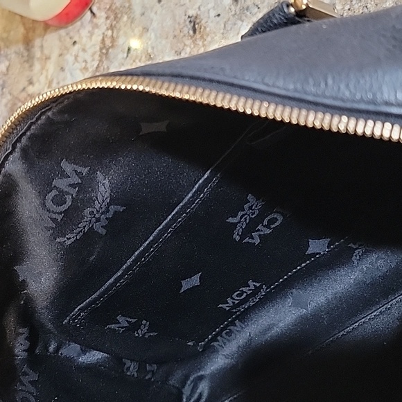 MCM EUC Leather Studded Small Heritage Boston Bag - Picture 9 of 11